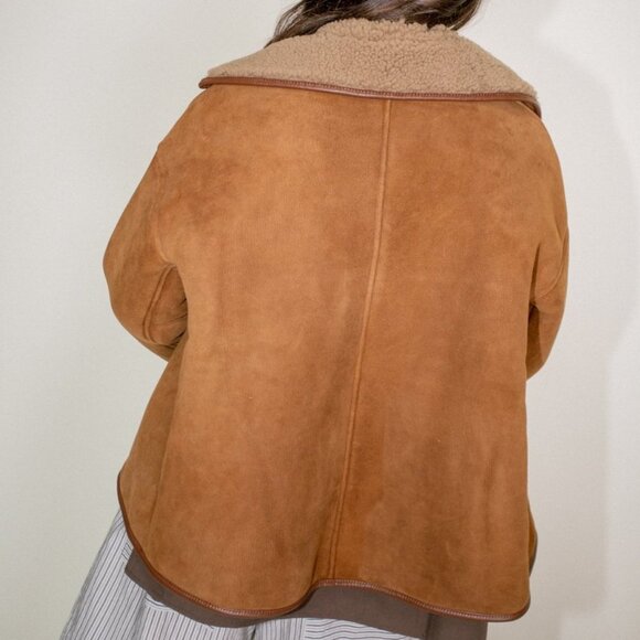 Cawley Avis British Sheepskin Jacket in Natural, Size M - Picture 2 of 10